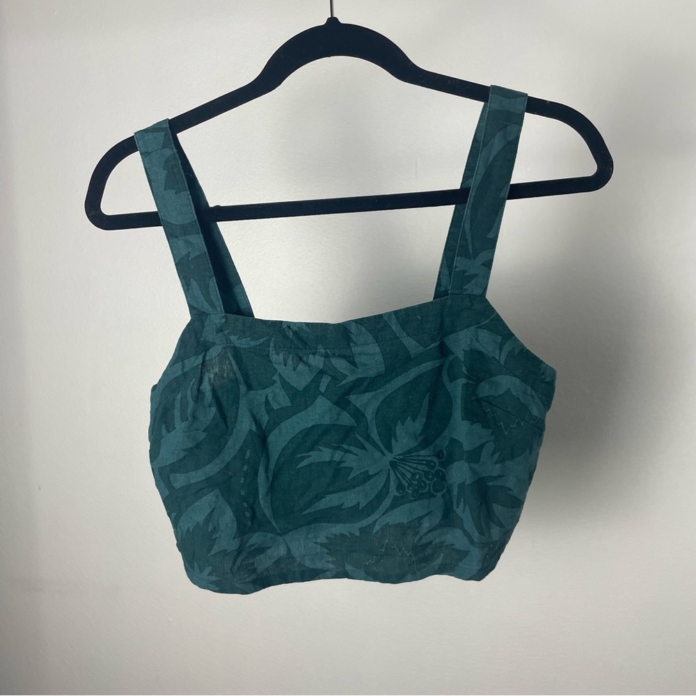 Madewell Linen-Blend Abbie Crop Top in Tropicale Floral